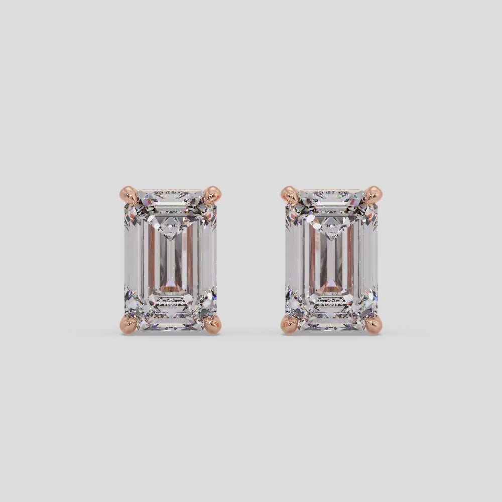 Emerald Cut Lab Diamond Studs